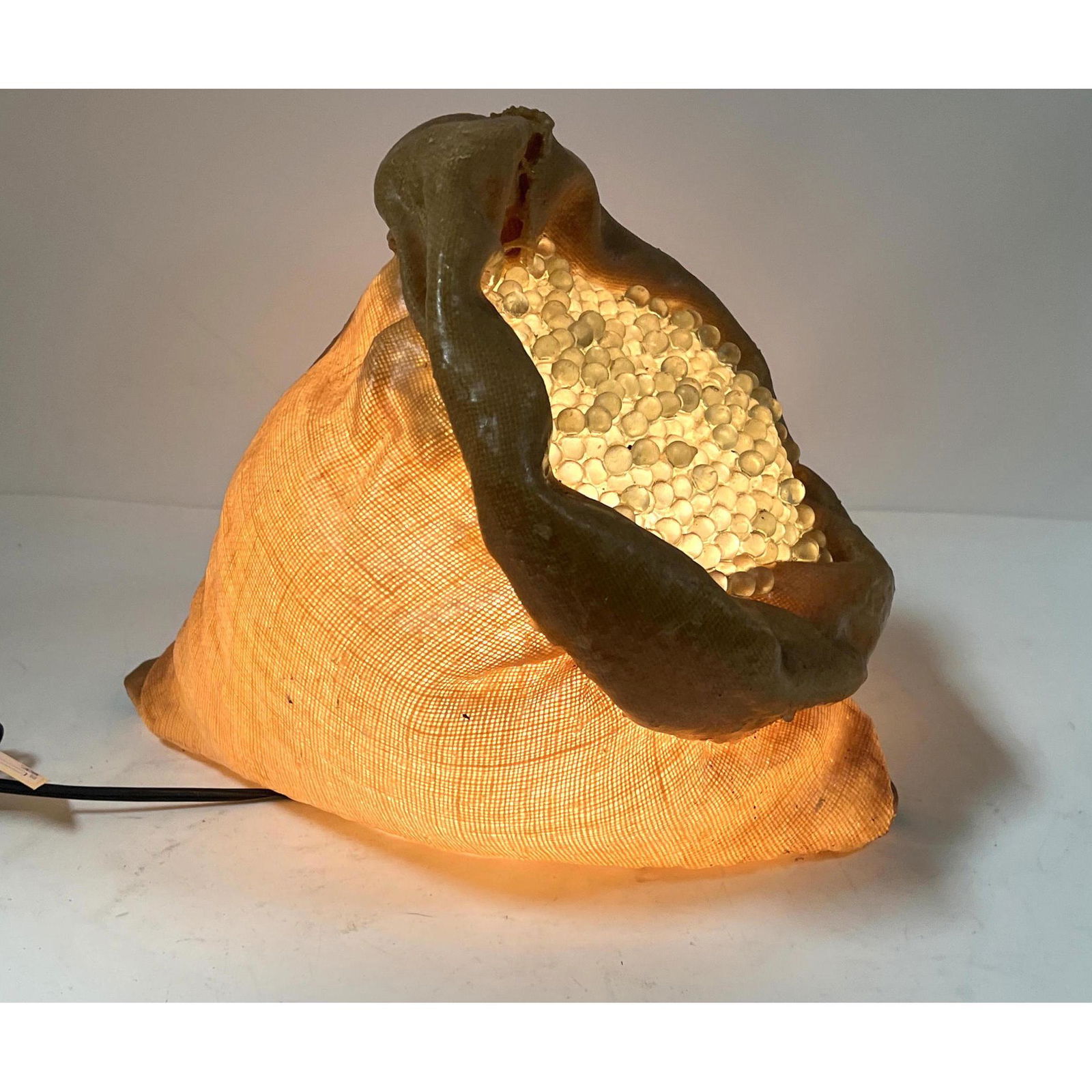 Labeled French Fiberglass and Acrylic Table Lamp.  Desi (1 of 5)