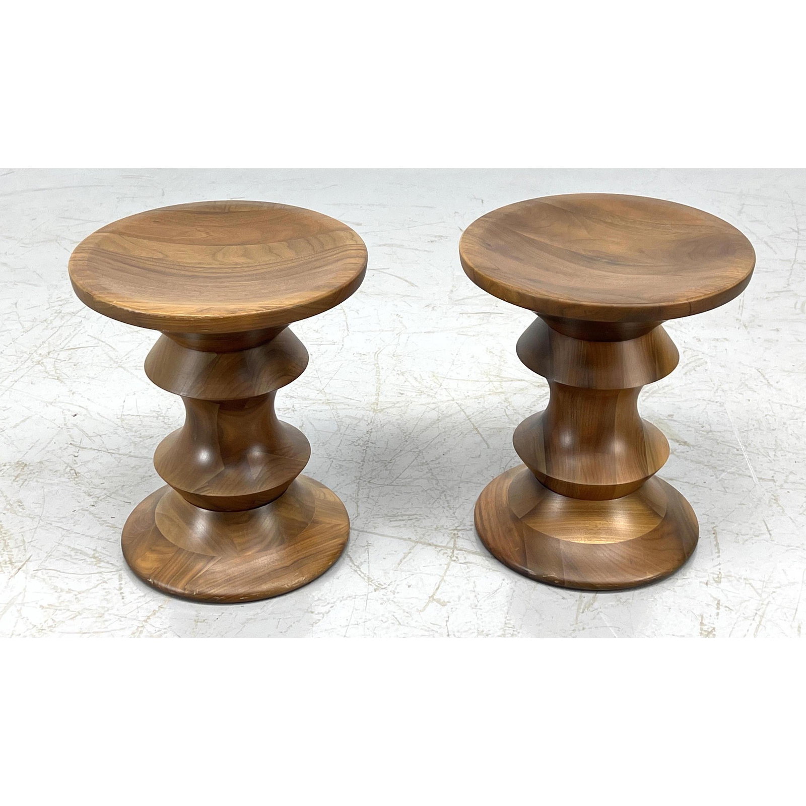 Pair Eames Time Life Stools. American Modern Walnut (1 of 11)