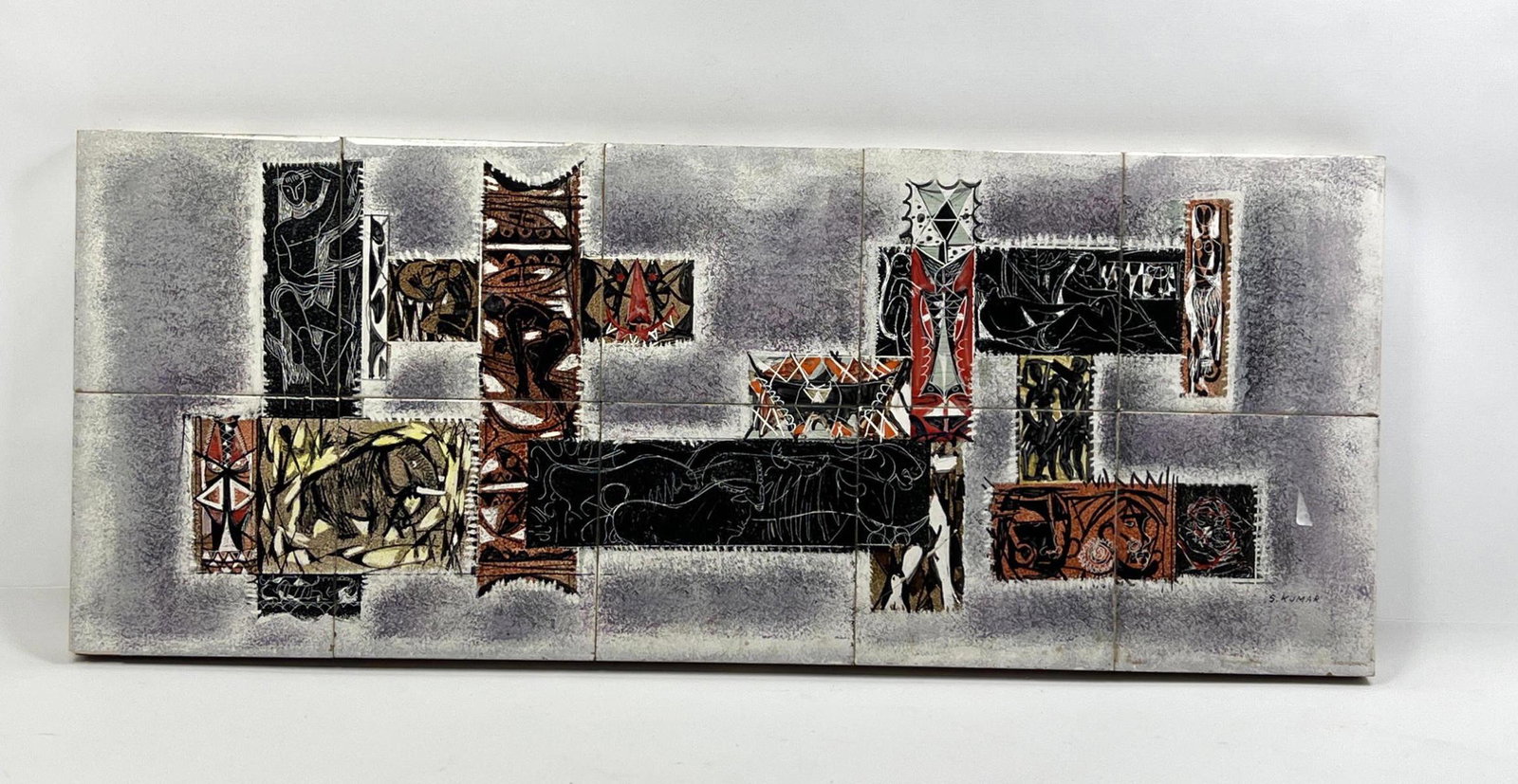 S. Kumar modernist tile wall plaque: S. Kumar modernist tile wall plaque Dimensions: H: 12 inches: W: 30 inches ---