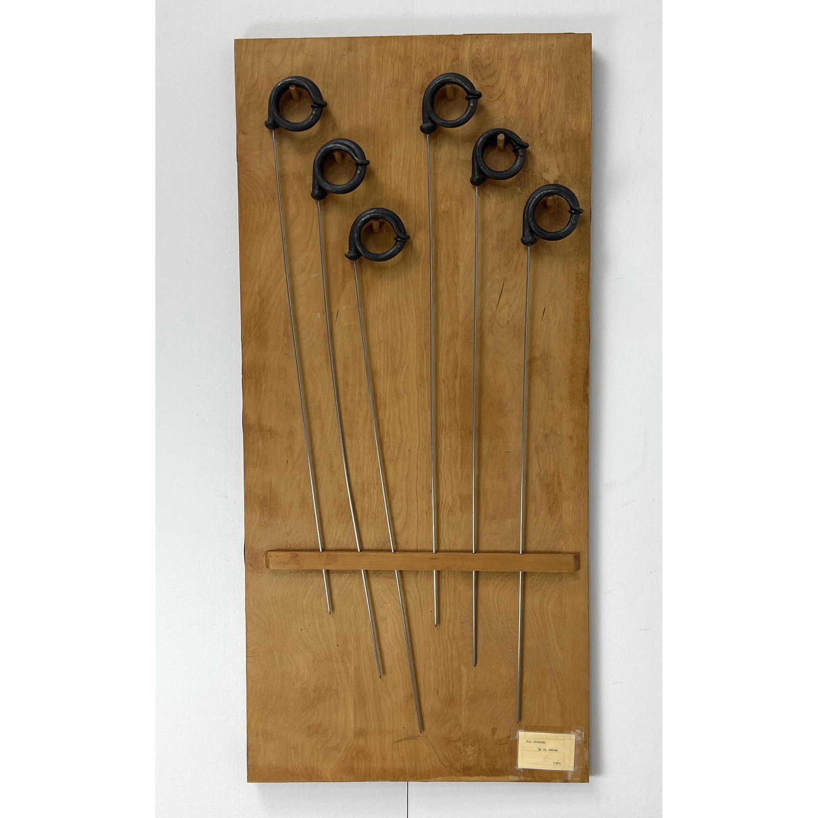 Set 6 ALBERT PALEY Forged Iron Skewers. Mounted on Boar (1 of 9)
