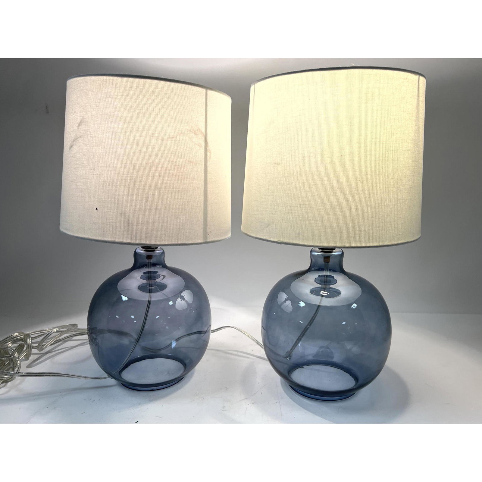 Pair of light blue glass contemporary lamps. Holmegaard (1 of 3)