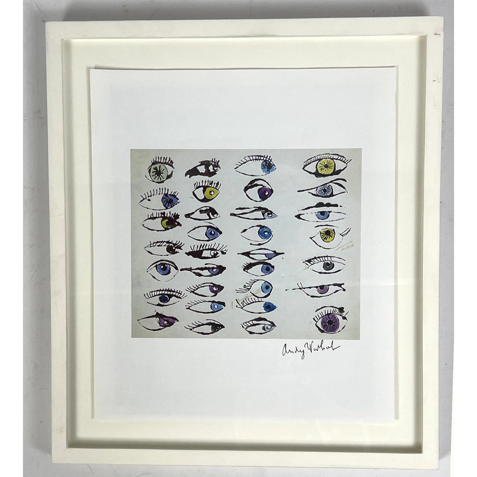 Andy Warhol Eyes Print. Framed. Signed (1 of 7)