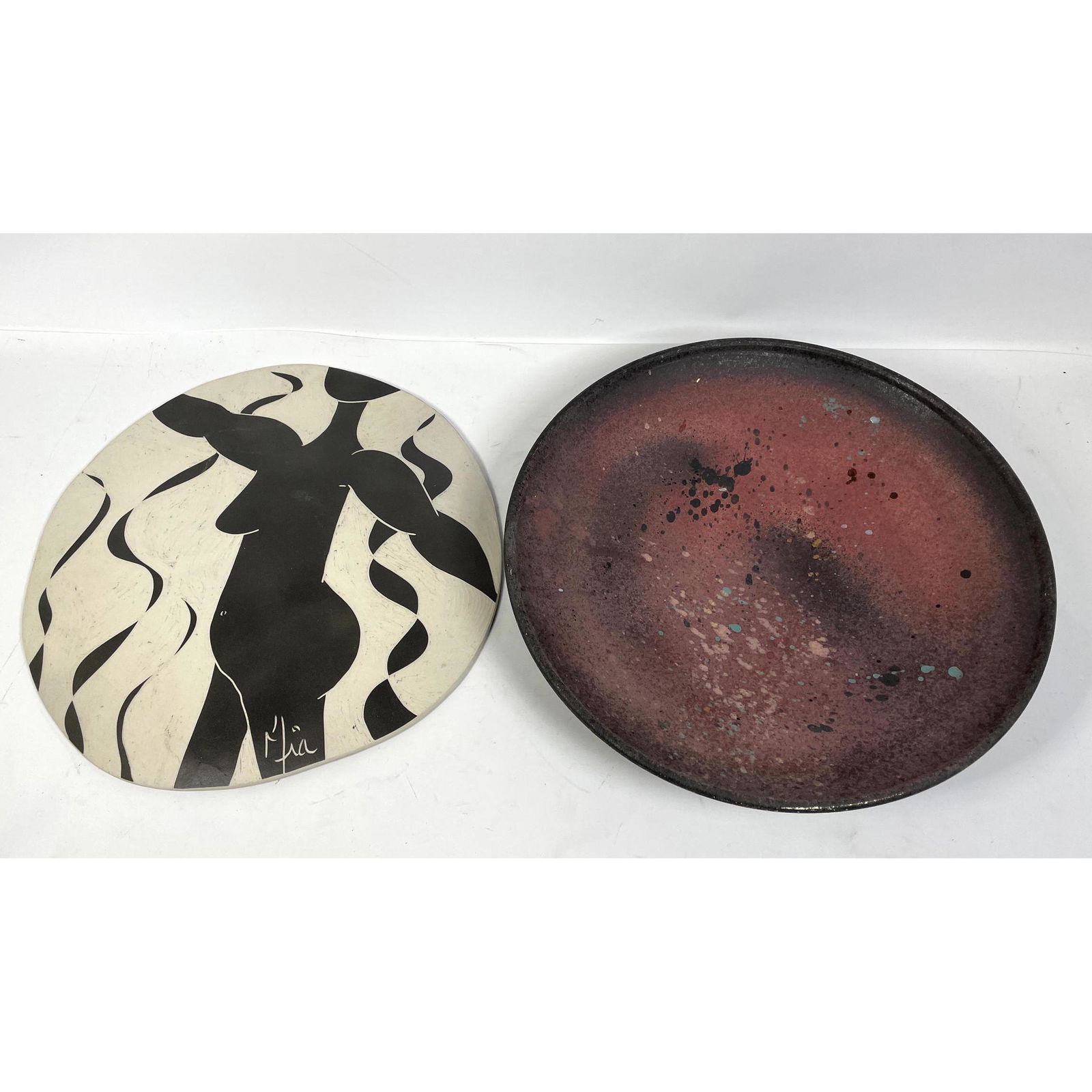 2pc Artisan Studio Pottery Decorative Charger  Bowl. Bo (1 of 8)