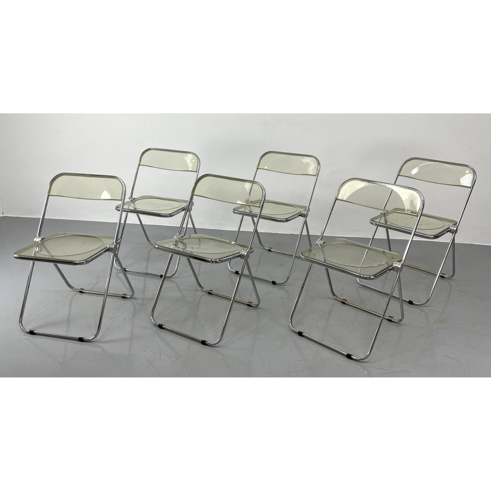 Set 6 Lucite and Chrome "Plia" Folding Chairs. CASTELLI (1 of 11)