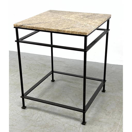 Square Marble Top Tall Side End Table. Display Pedestal (0615) on Feb