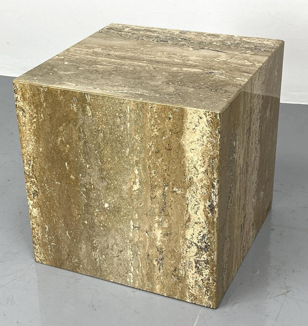 Travertine Marble Cube Side Table. Display Pedestal. (1 of 7)