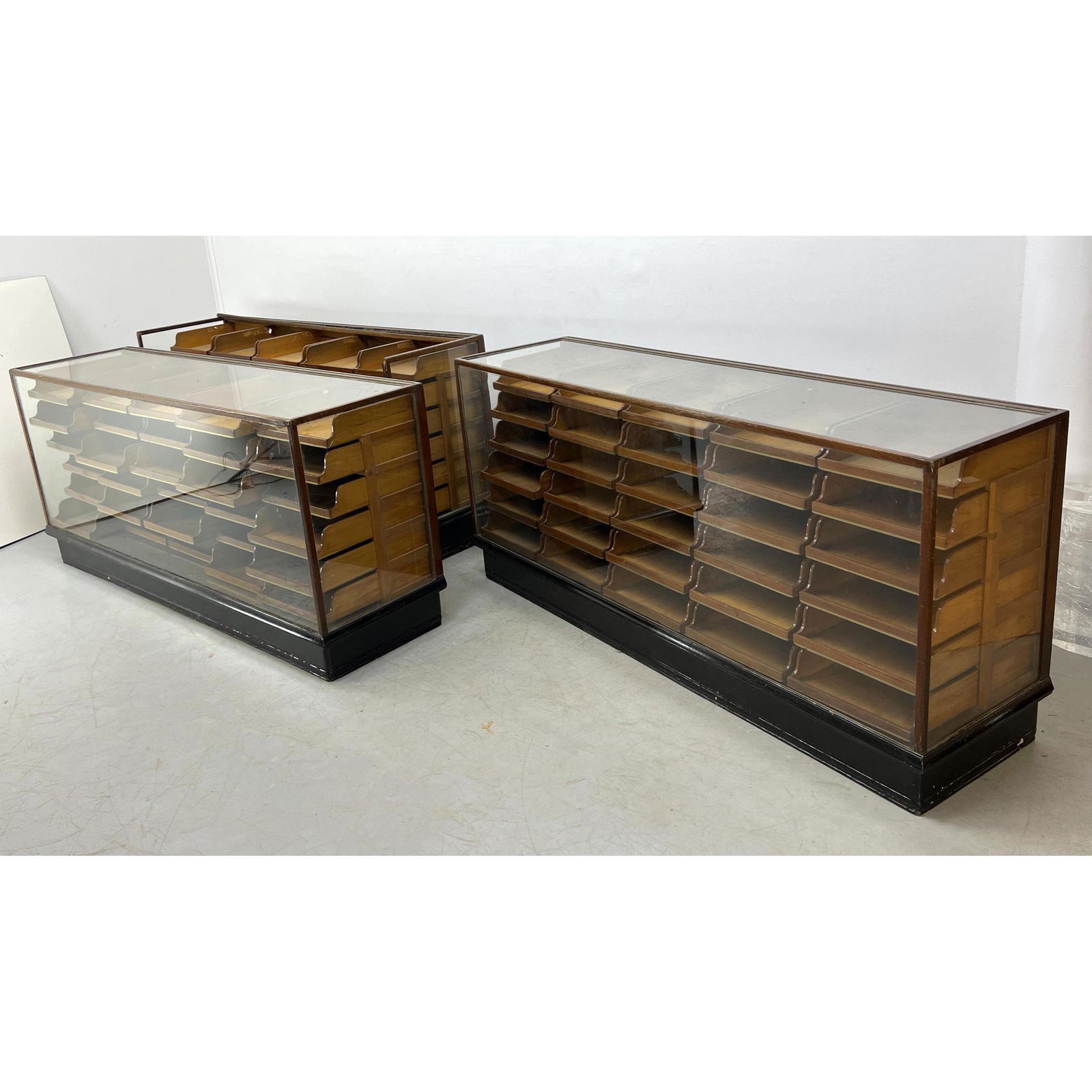 Lot 3 Mens Clothing Store Display Cases. Large wood fra (1 of 20)
