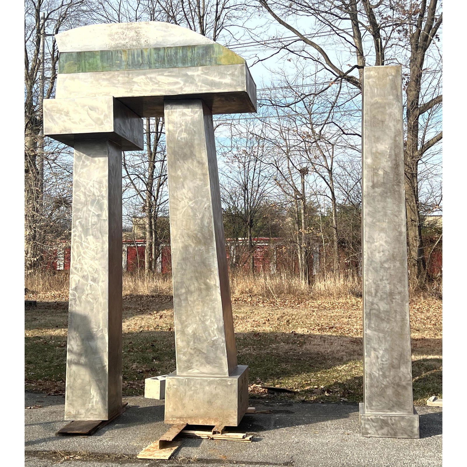 11'6ft JAMES MASSE Tilted Stonehenge Fountain Sculpture (1 of 14)