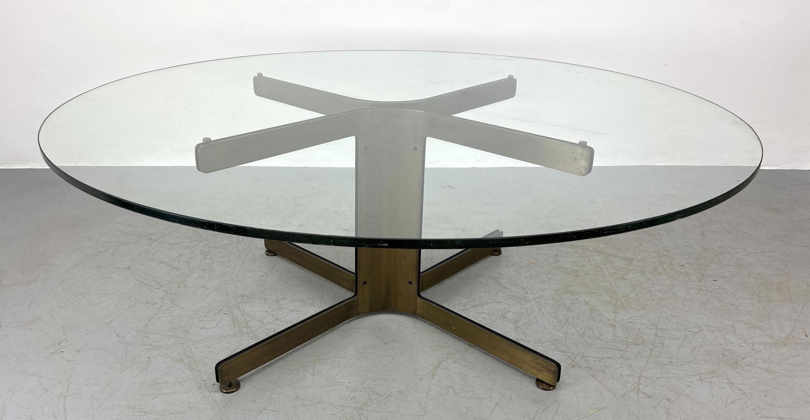 Osvaldo Borsani Style Bronze Base Dining Table.  Pedest (1 of 13)