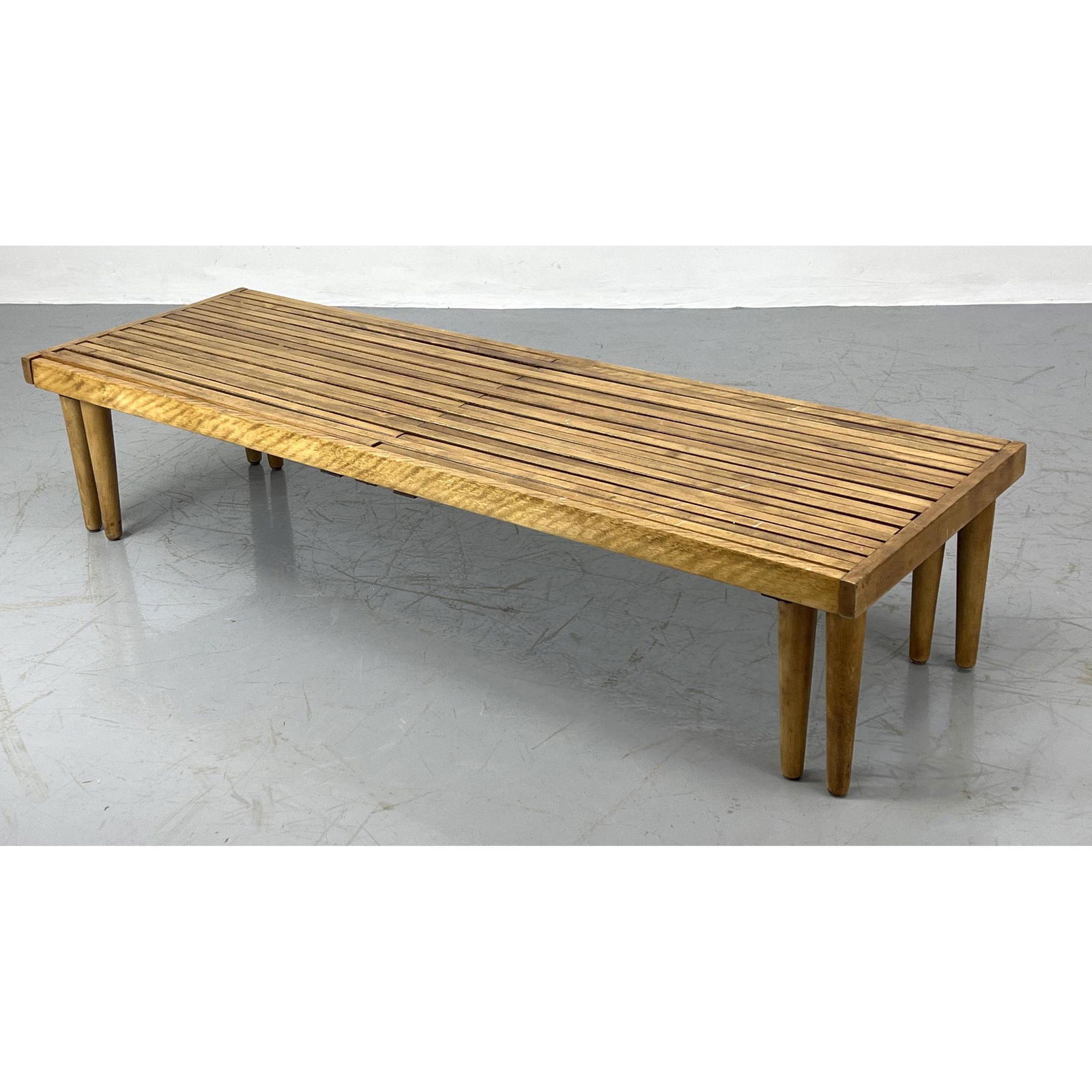 American Modern Adjustable Slat Bench Table. Unmarked. (1 of 9)