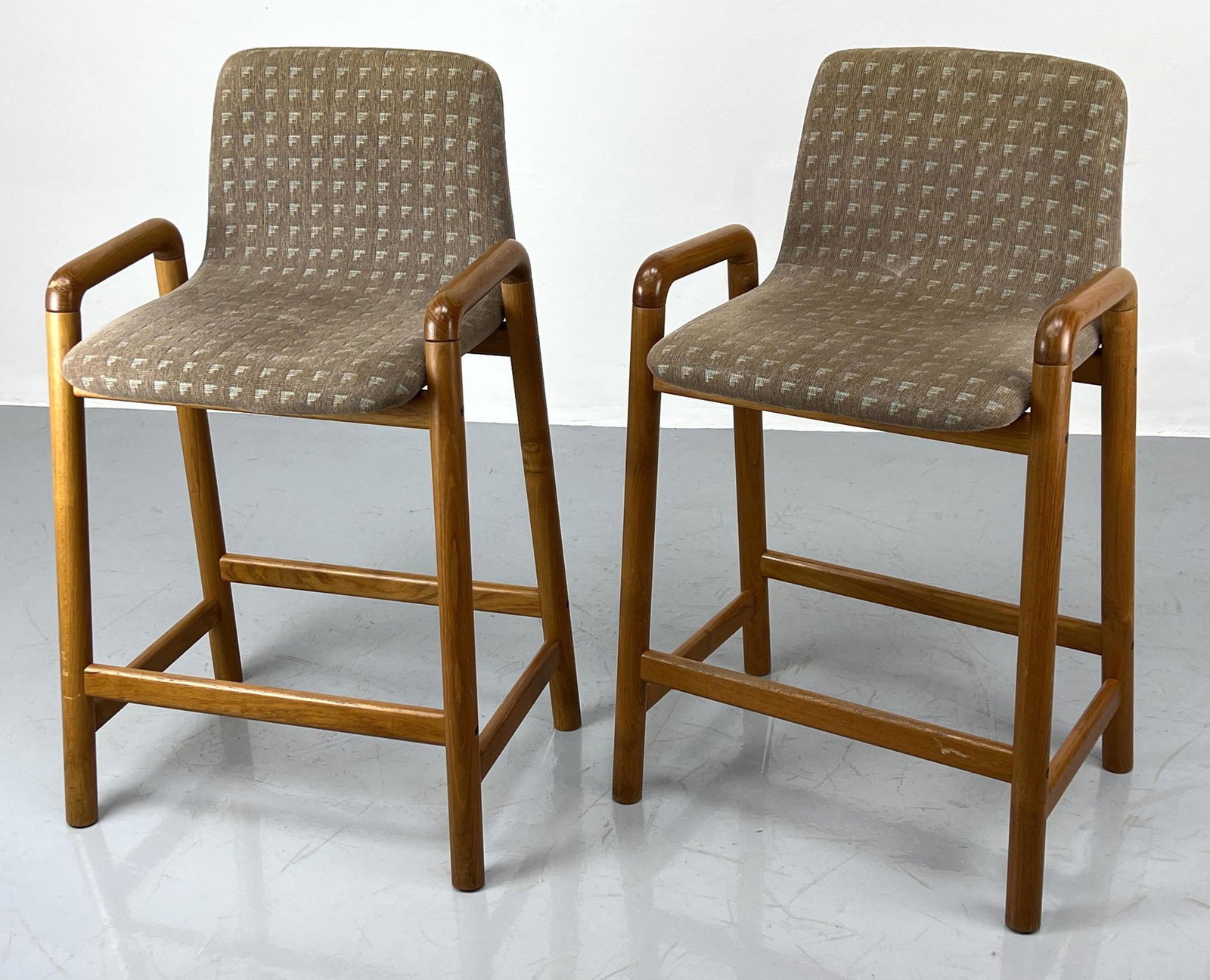 Pair of KOEFOEDS barstools. Made in Denmark HORNSLET: Pair of KOEFOEDS barstools. Made in Denmark HORNSLET Dimensions: H: 38 inches: W: 20.5 inches: D: 22 inches ---