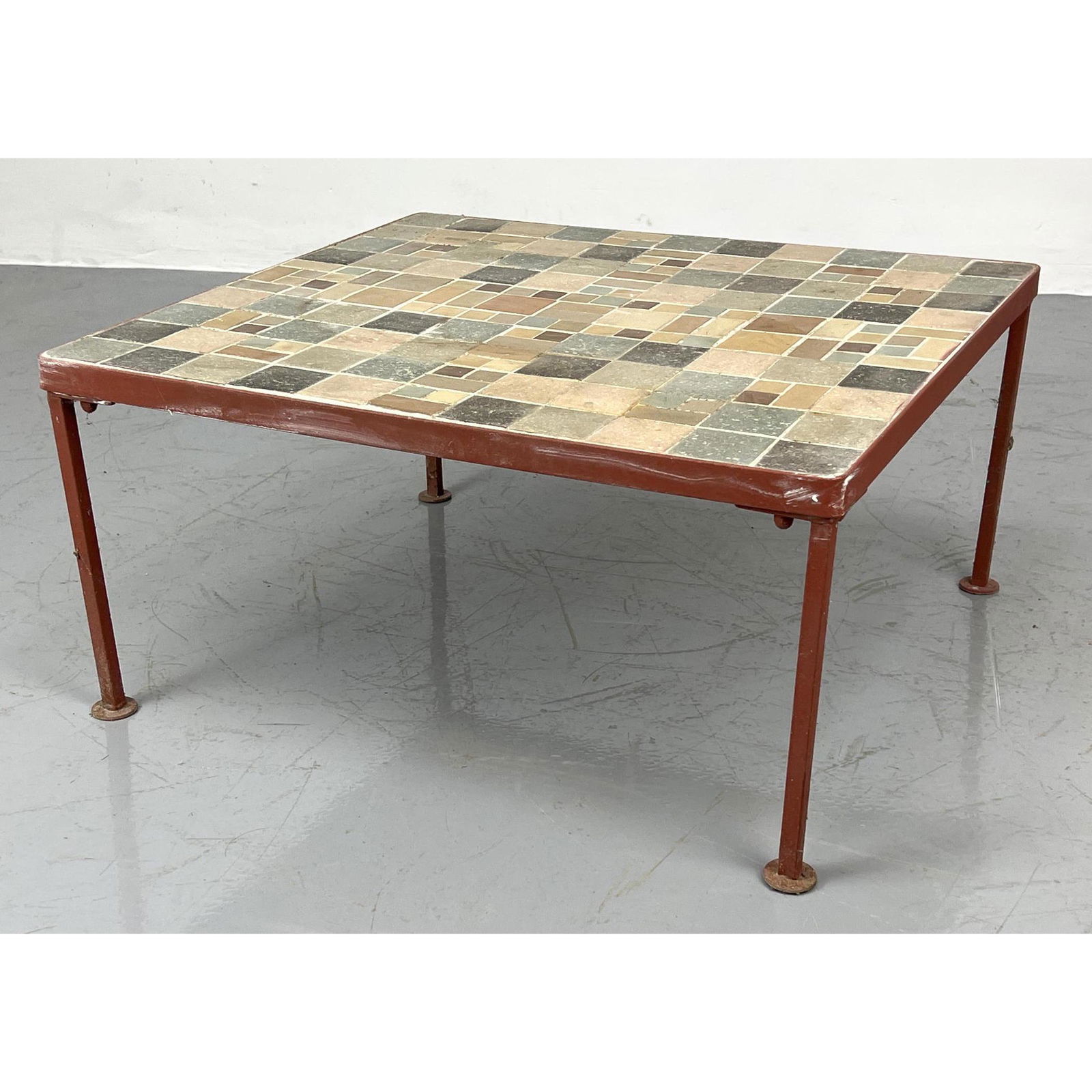 Colorful Tile Top Table Attributed to Russell Woodard. (1 of 7)