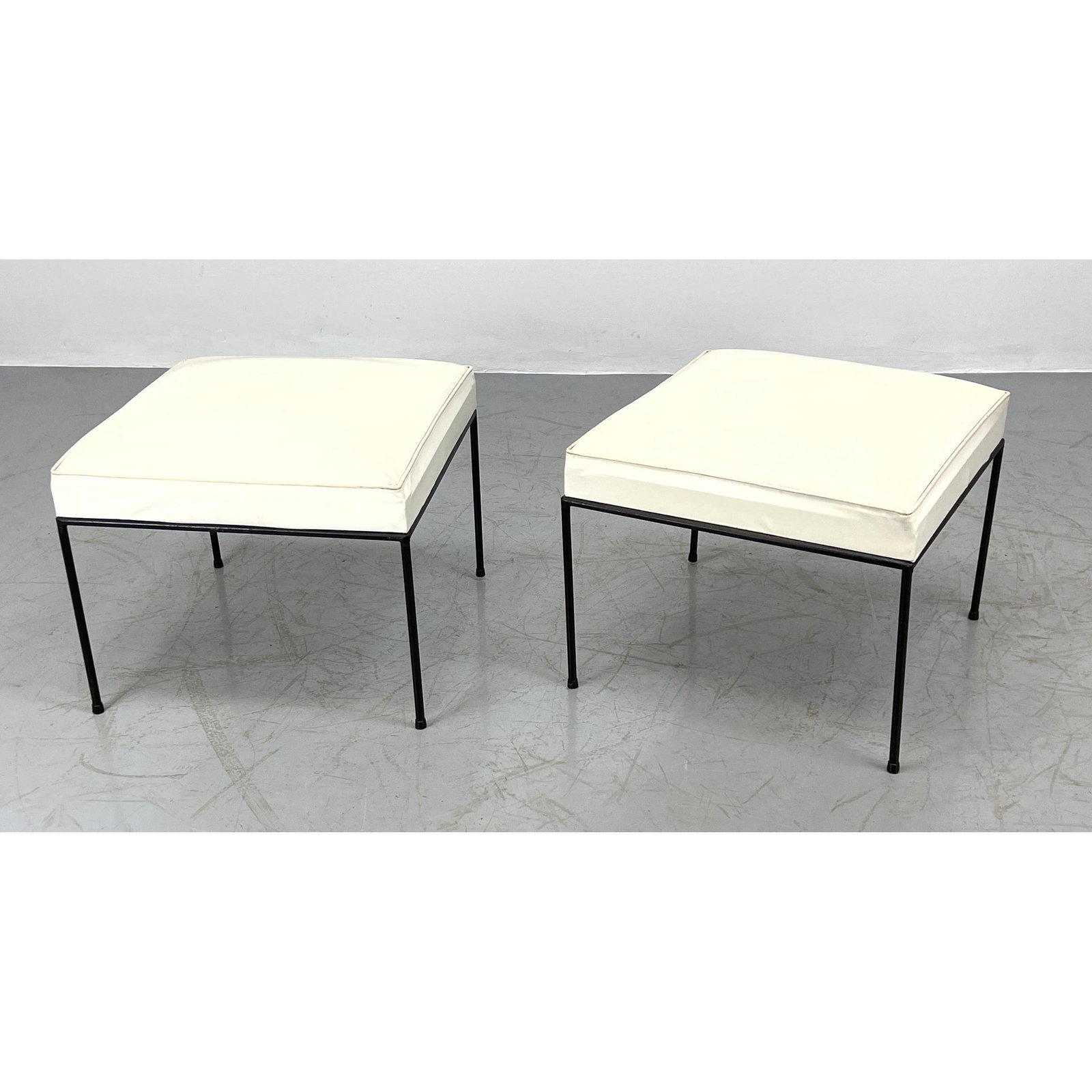 Pair Paul McCobb Iron Frame Stool Benches. (1 of 8)