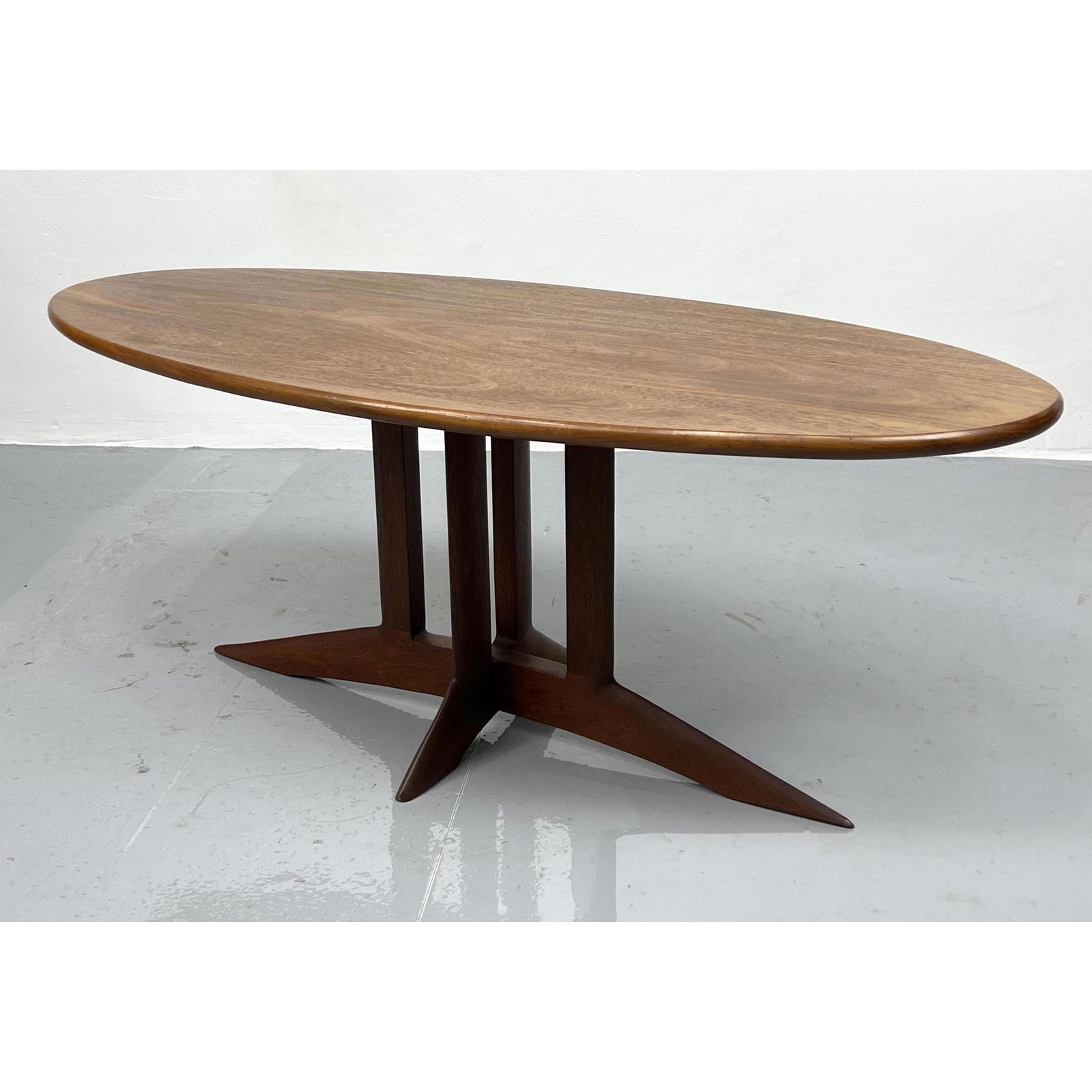 Oval American Modern Walnut Coffee Cocktail Table. Mode (1 of 9)