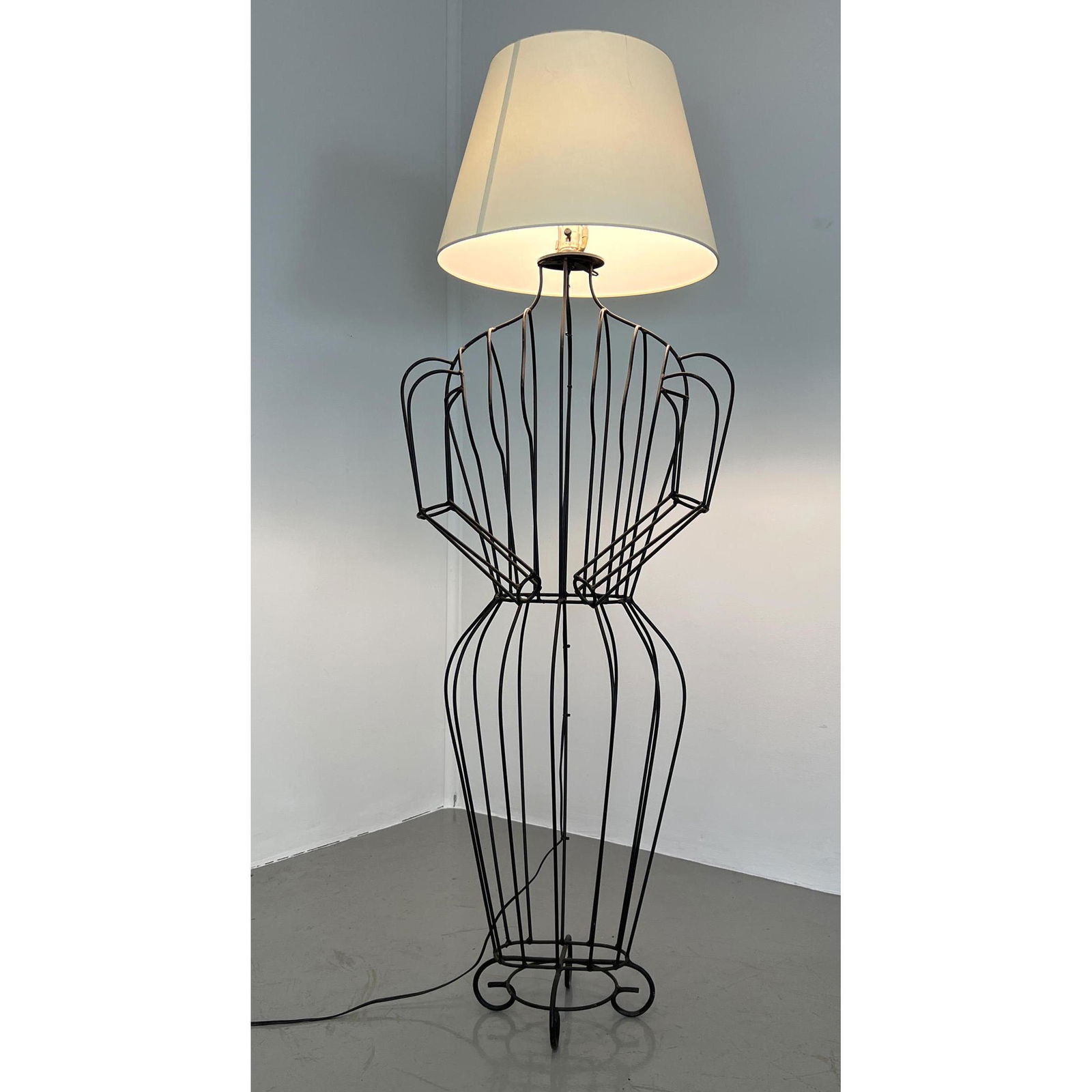John Risley style Figural Floor Lamp. Metal Female Form (1 of 8)