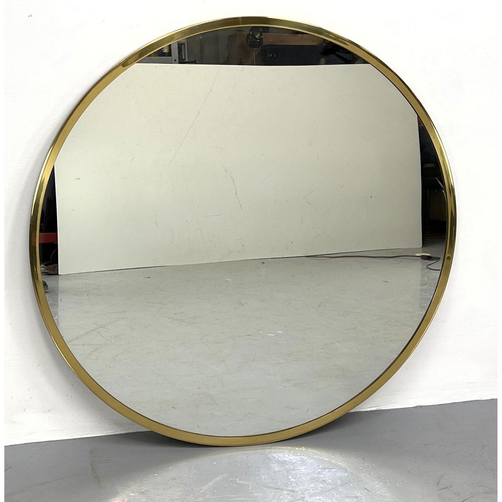 Large Round Mirror with Brass Frame. (1 of 6)