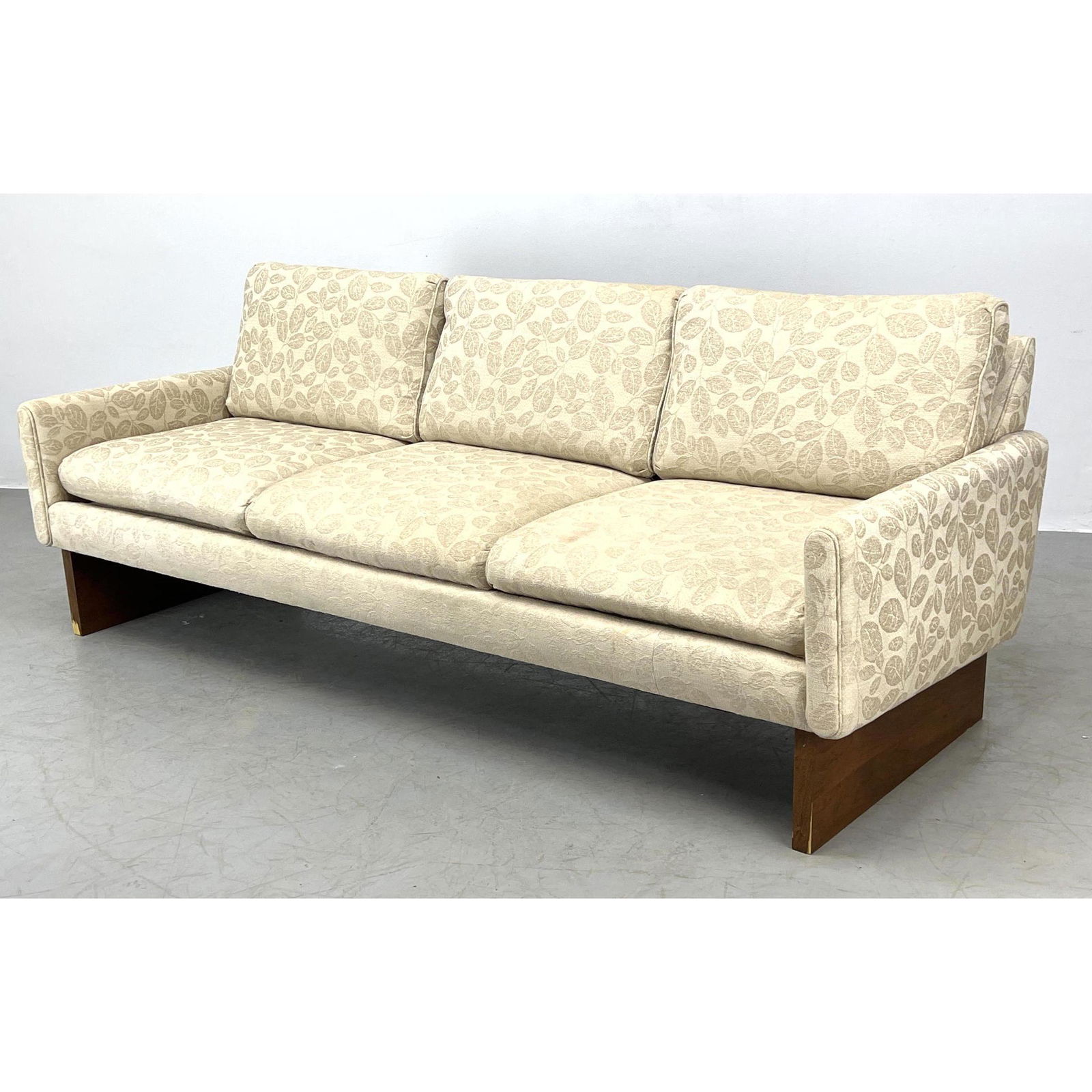 Mid Century Modern Sofa Couch Walnut base. (1 of 14)