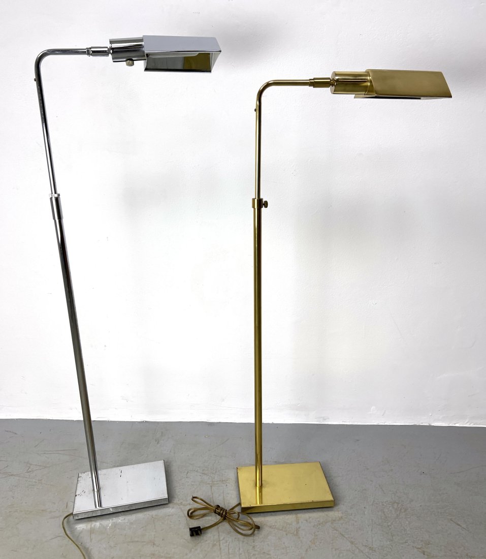 2 KOCH LOWY - OMI floor lamps. Brass and chrome: 2 KOCH LOWY - OMI floor lamps. Brass and chrome Dimensions: H: 42 inches: W: 16 inches: D: 6 inches ---