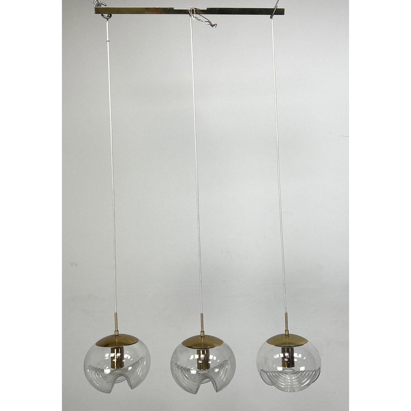 Peill and Putzler Germany triple glass and brass chande (1 of 7)