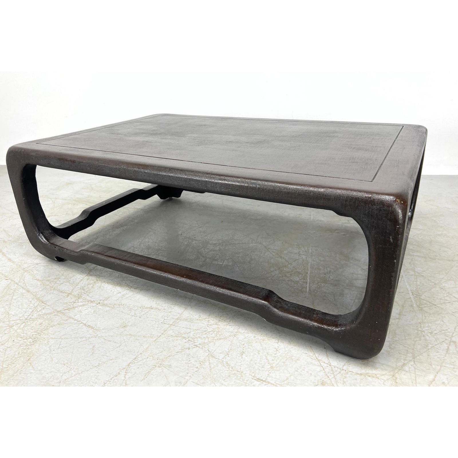 Karl Springer Lacquered Grass Cloth Coffee Table. Marke (1 of 11)