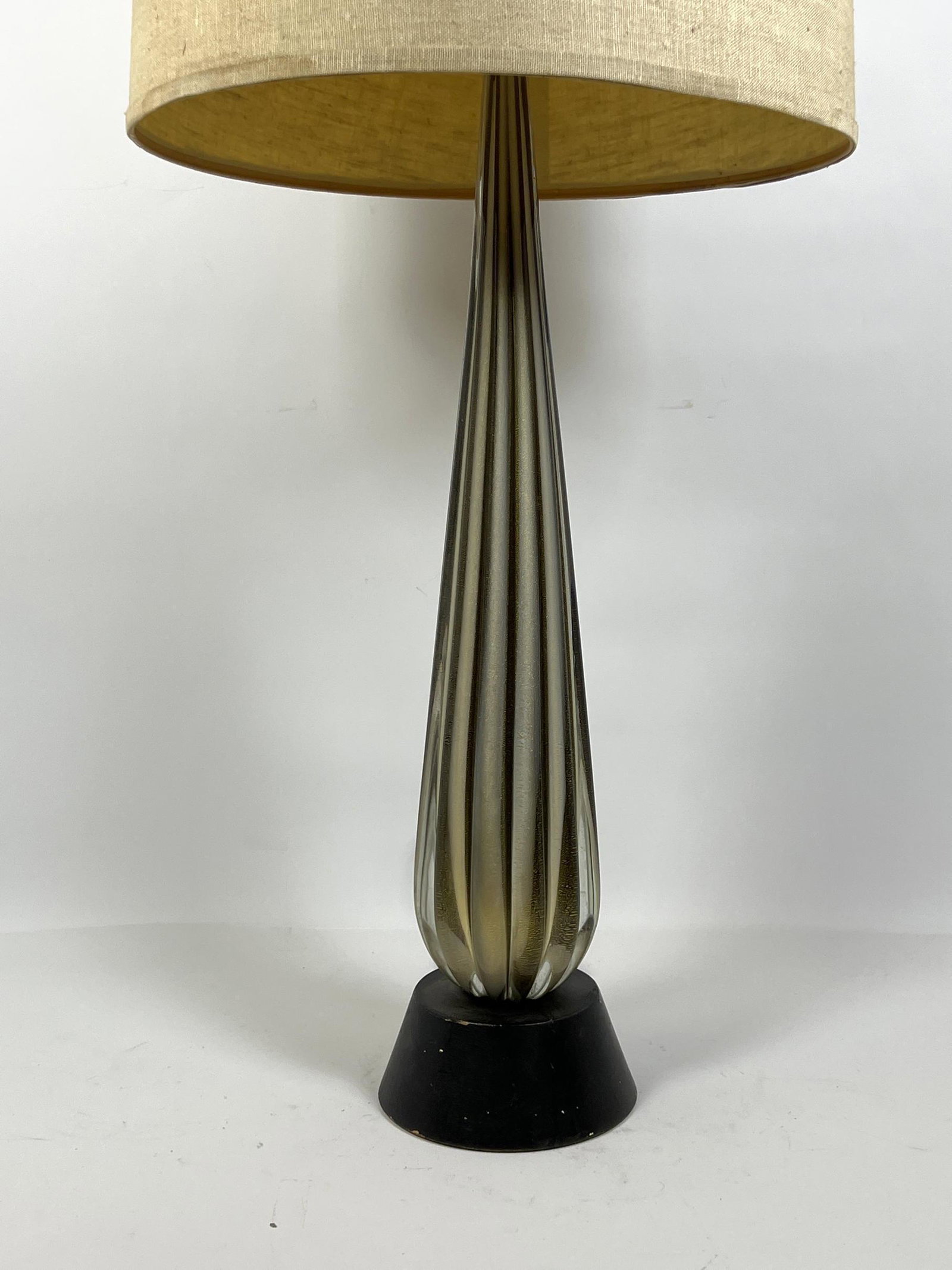 Tall Italian Murano Art Glass Table Lamp. Reeded design (1 of 9)