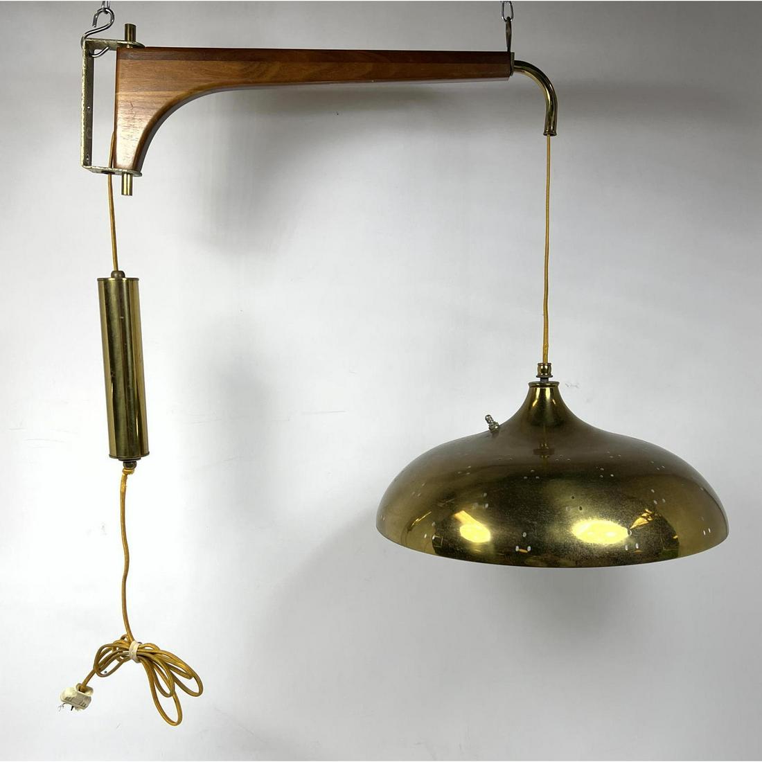 Modernist Brass Saucer style Pendant Light. Wall Mounte (1 of 11)