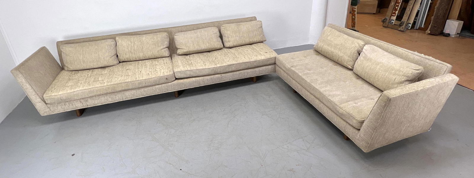 2pc Edward Wormley for  Dunbar Sectional Sofa.  Oatmeal (1 of 20)