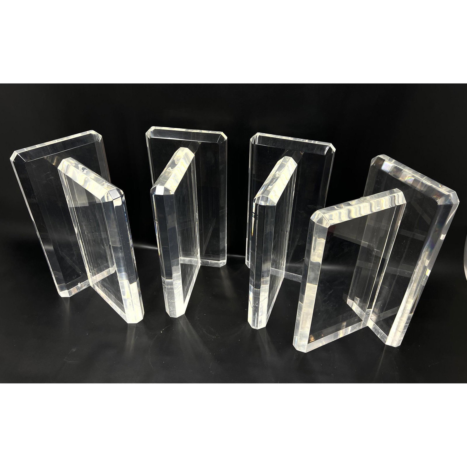 4 pc T Shaped Lucite Table Base Pieces. Karl Springer S (1 of 6)