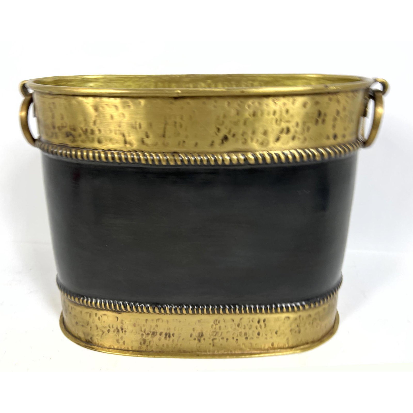 SARREID Brass Handled Waste Basket. Label (1 of 9)
