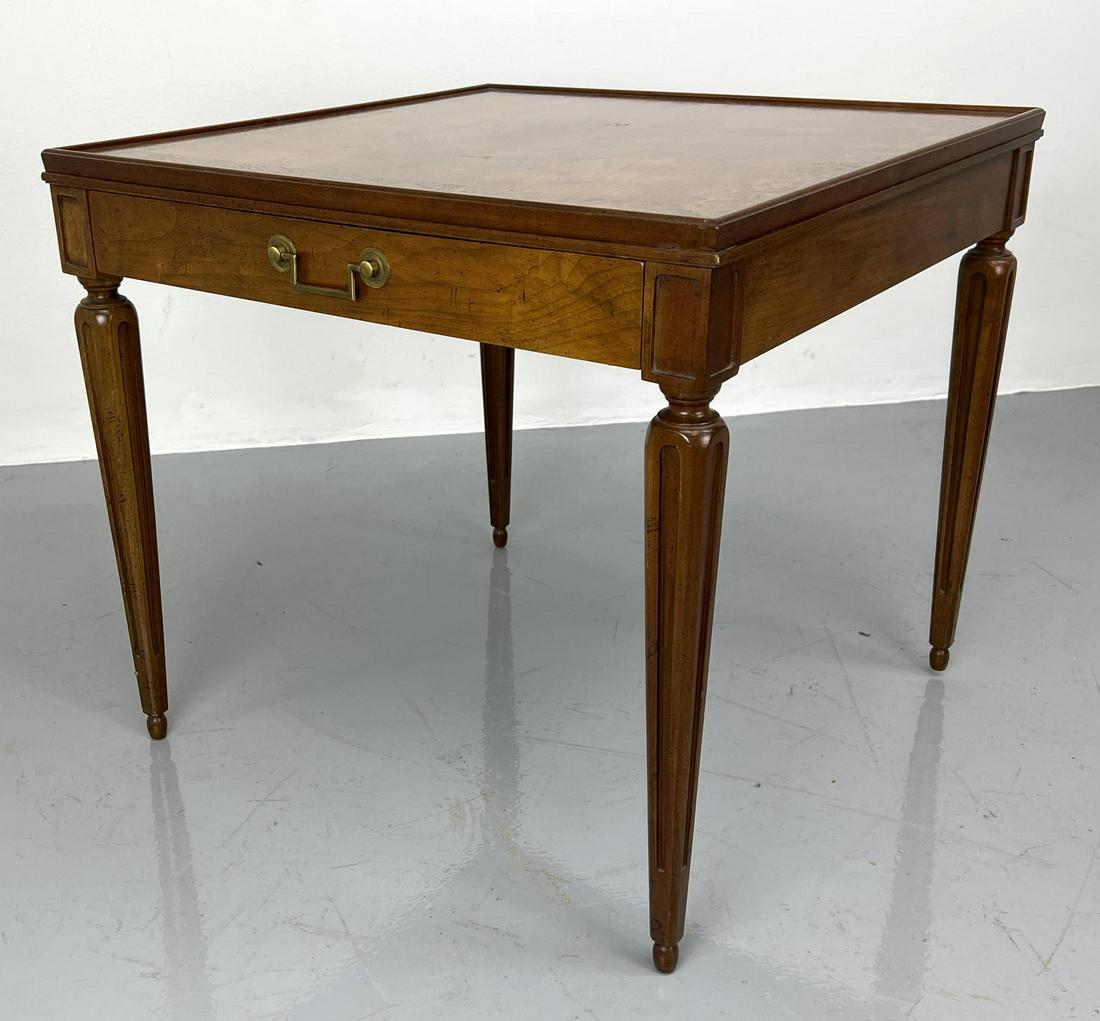 BAKER Banded Top Square Side Table. Tapered Fluted Legs (1 of 8)