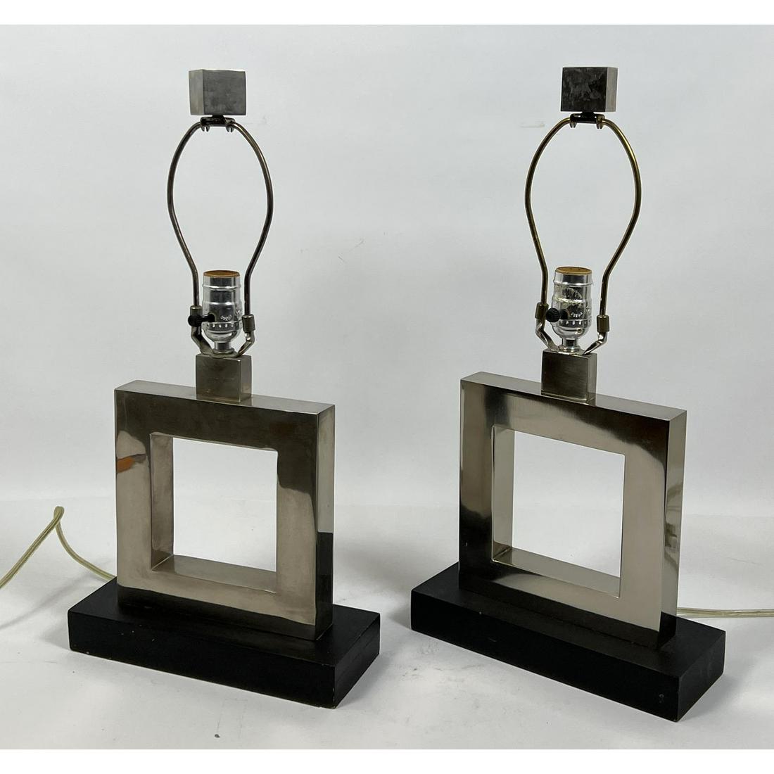 Pair Contemporary Square Form Table Lamps. (1 of 9)