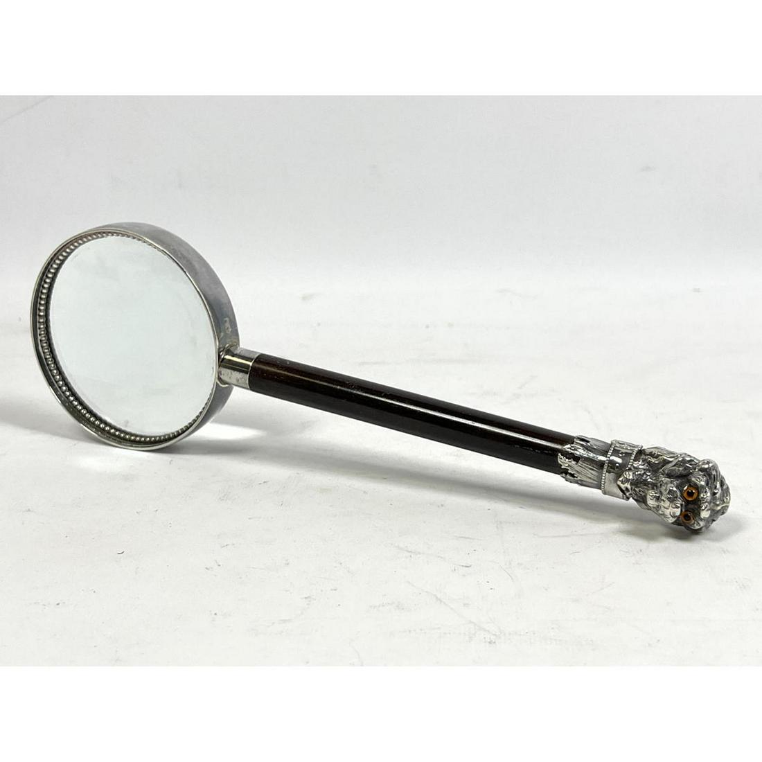 Sterling Silver Terrier Head Magnifying Glass. Glass Ey (1 of 8)