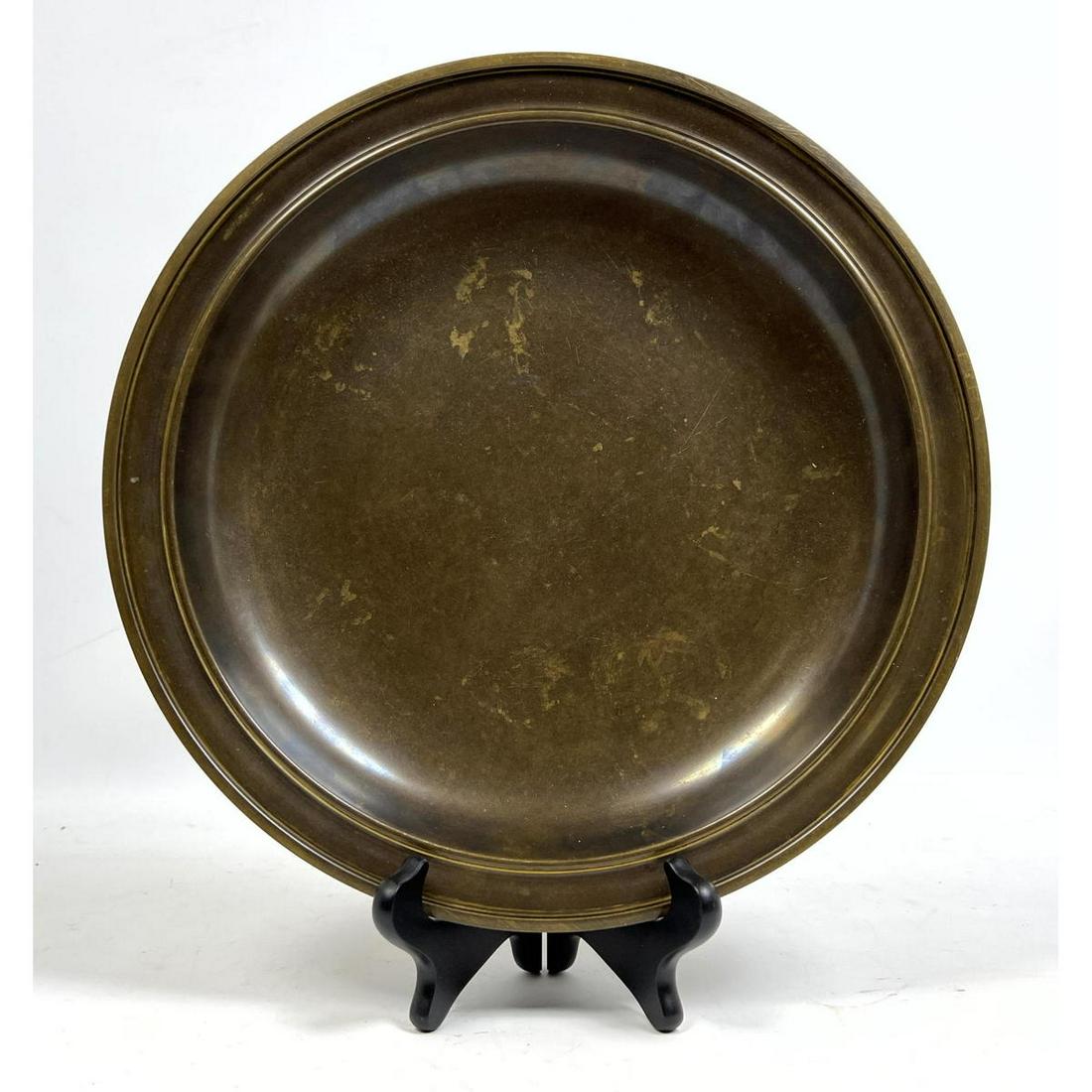JUST ANDERSEN Danish Bronze Charger. Shallow Bowl. Mark (1 of 8)