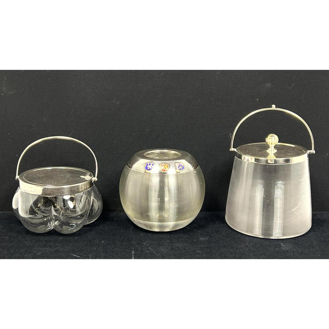Collection 3 Crystal Sterling Silver Trimmed Jars. 1) S (1 of 15)