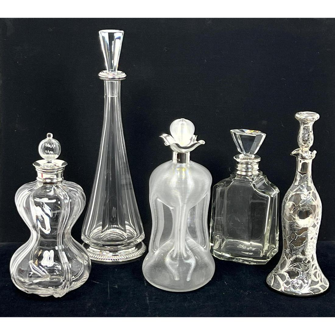 Collection 5 Crystal and Glass Decanters. One having St (1 of 16)