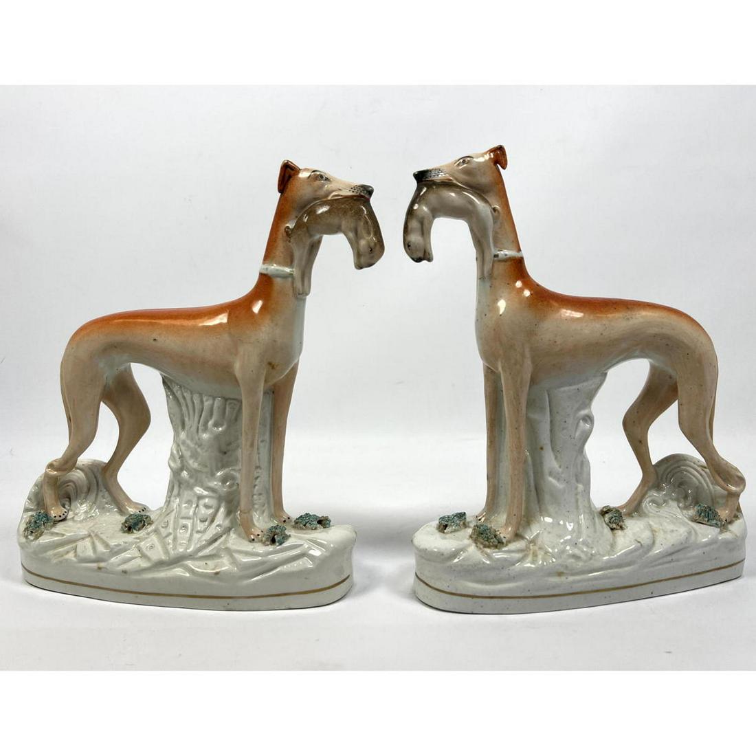 Pr English Staffordshire Whippet Greyhound Figures. (1 of 11)