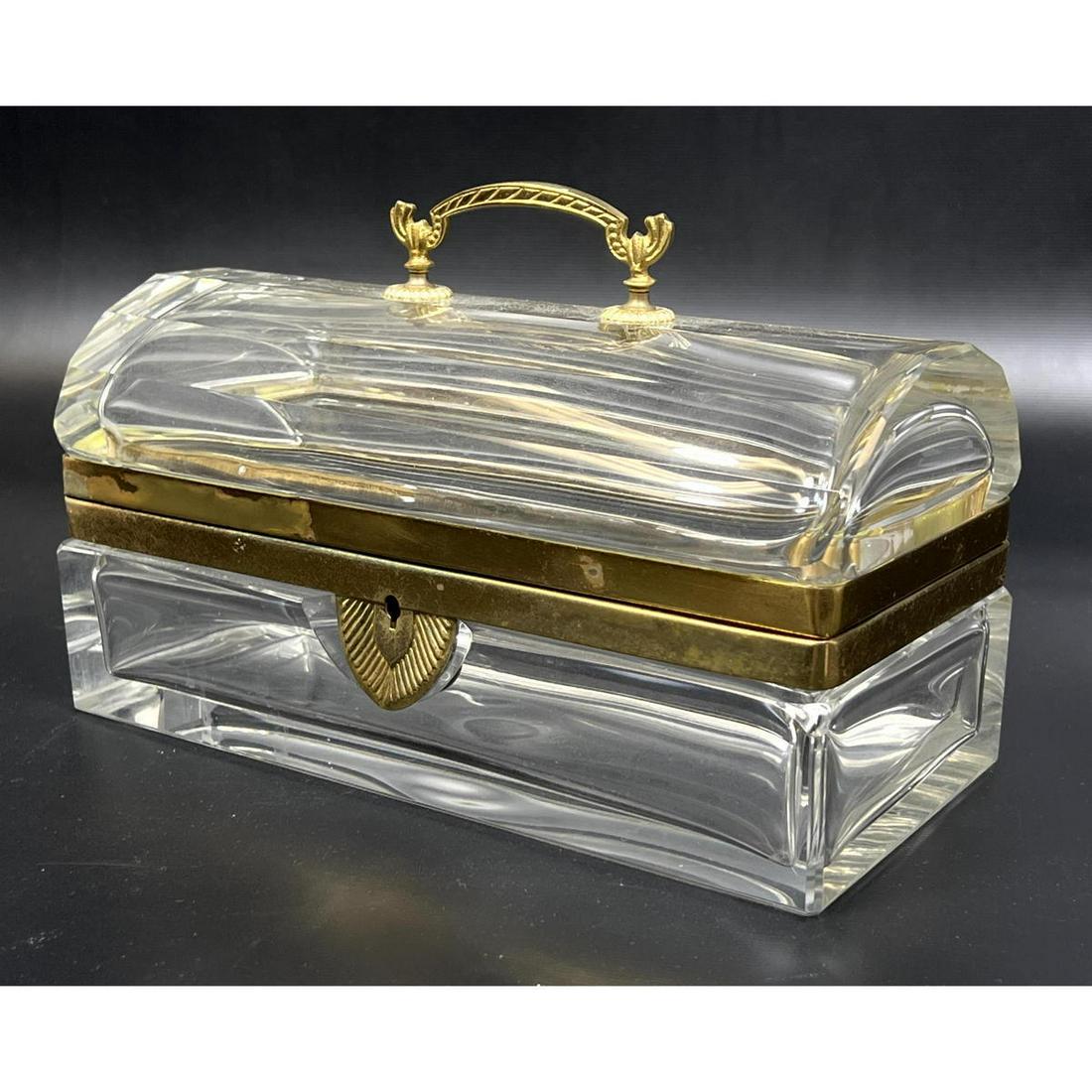 Crystal and Gilded Brass glass casket box. (1 of 7)