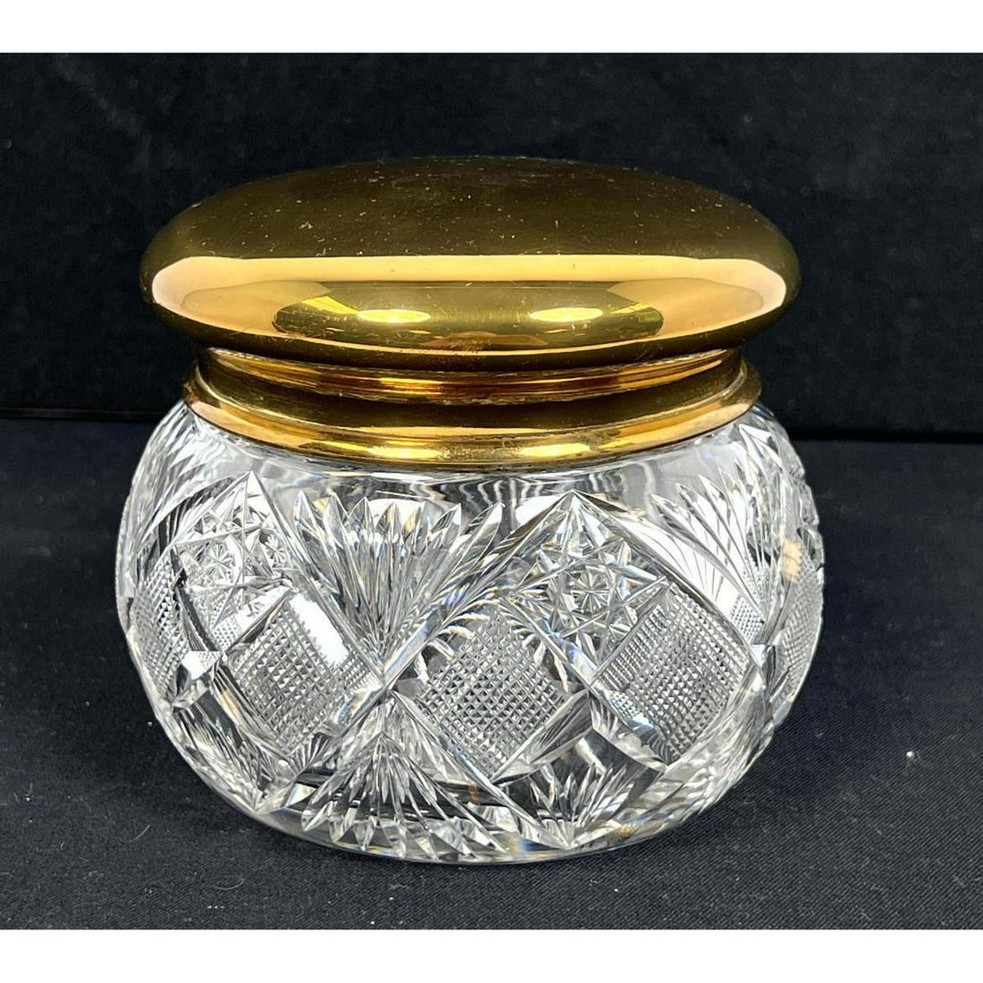 Dorflinger Powder Jar Signed J. Hoare Pattern Tokio (1 of 6)