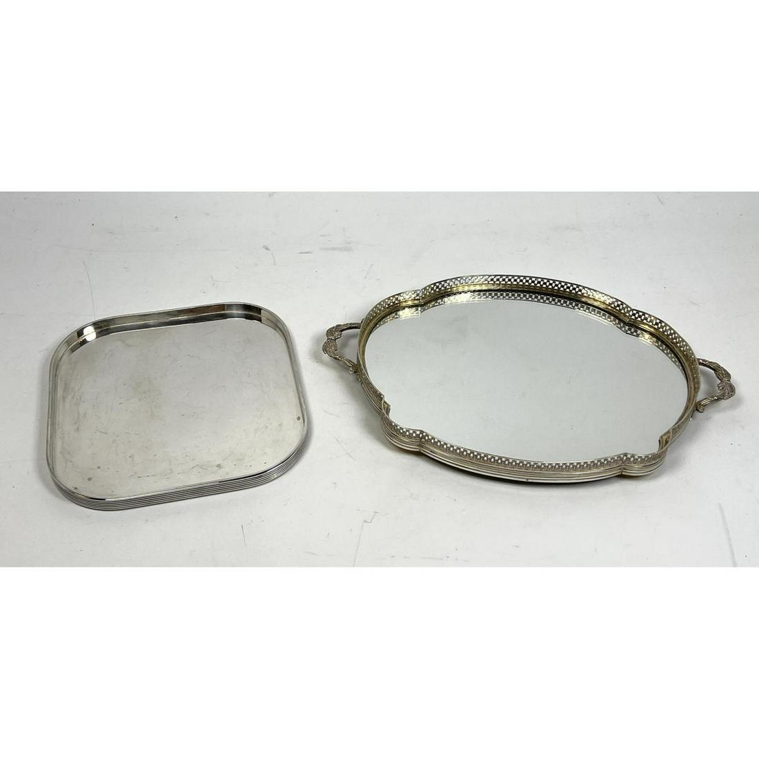 2 Vintage Silver Plate Serving Trays. CHRISTOFLE K+T Fr (1 of 10)