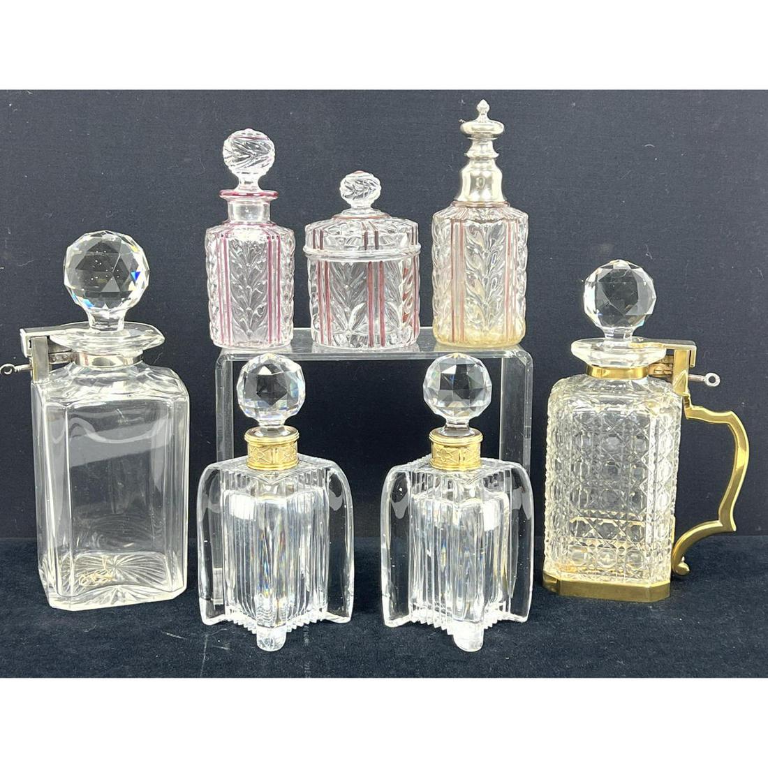 Collection 7  Crystal Decanters Stoppered Bottles. Some (1 of 17)