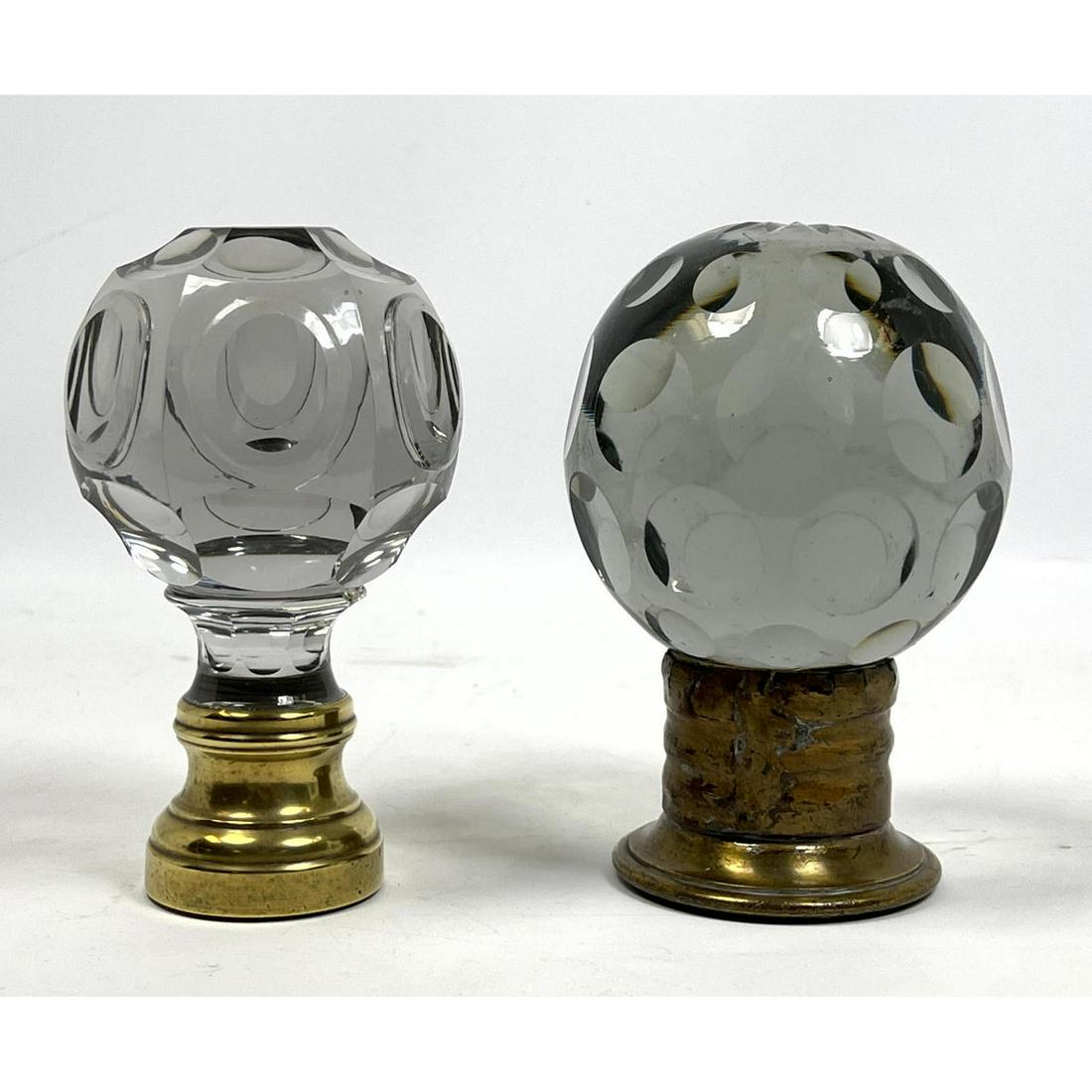 Faceted Cut Crystal Spheres on metal stands. (1 of 12)