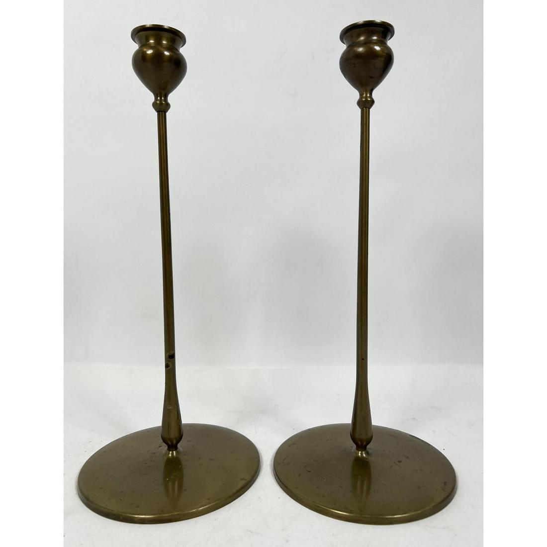 Pr Tall VIRGINIA METALCRAFTERS Candlesticks. Brass Tuli (1 of 9)