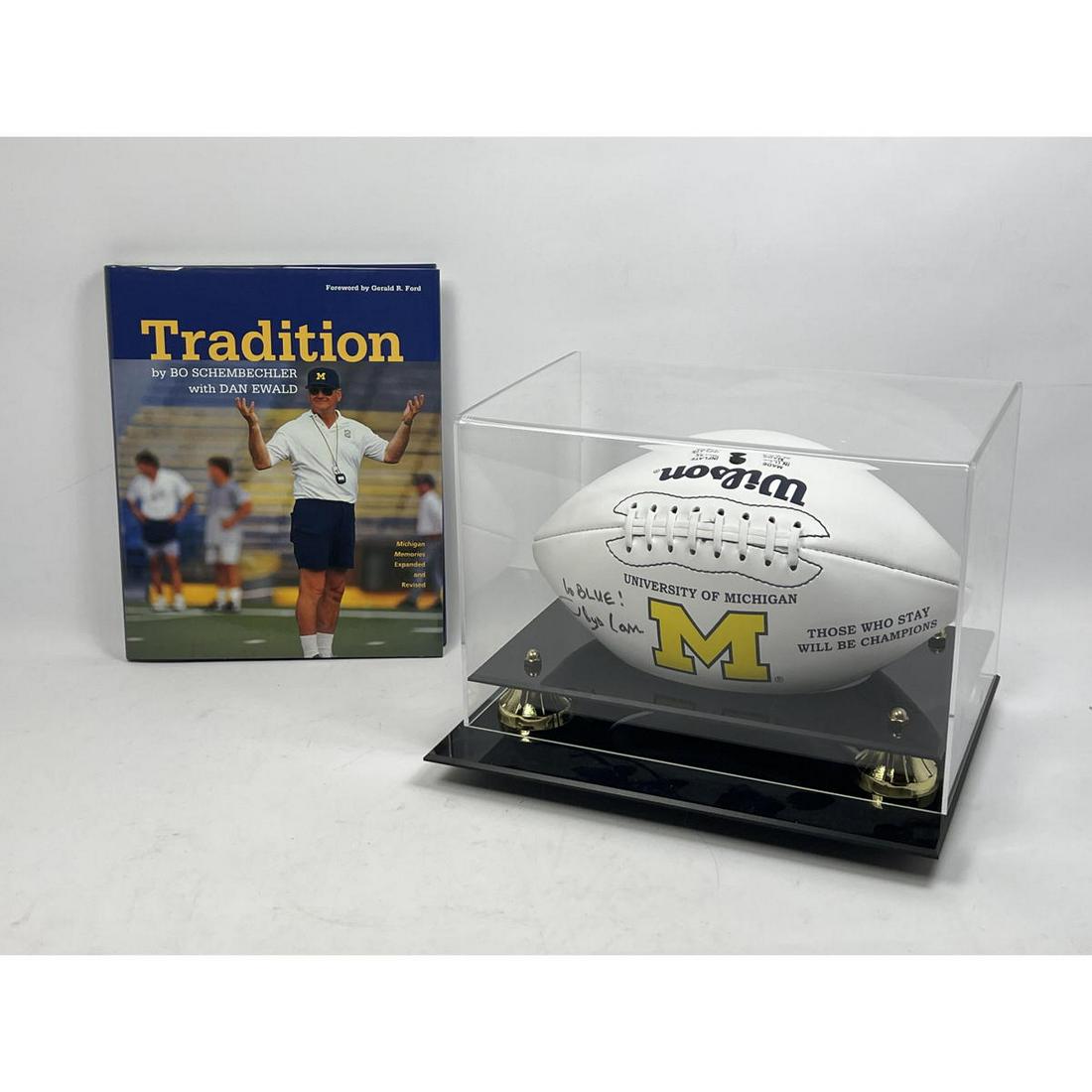 University of Michigan Signed Football and Book. Big Te (1 of 11)