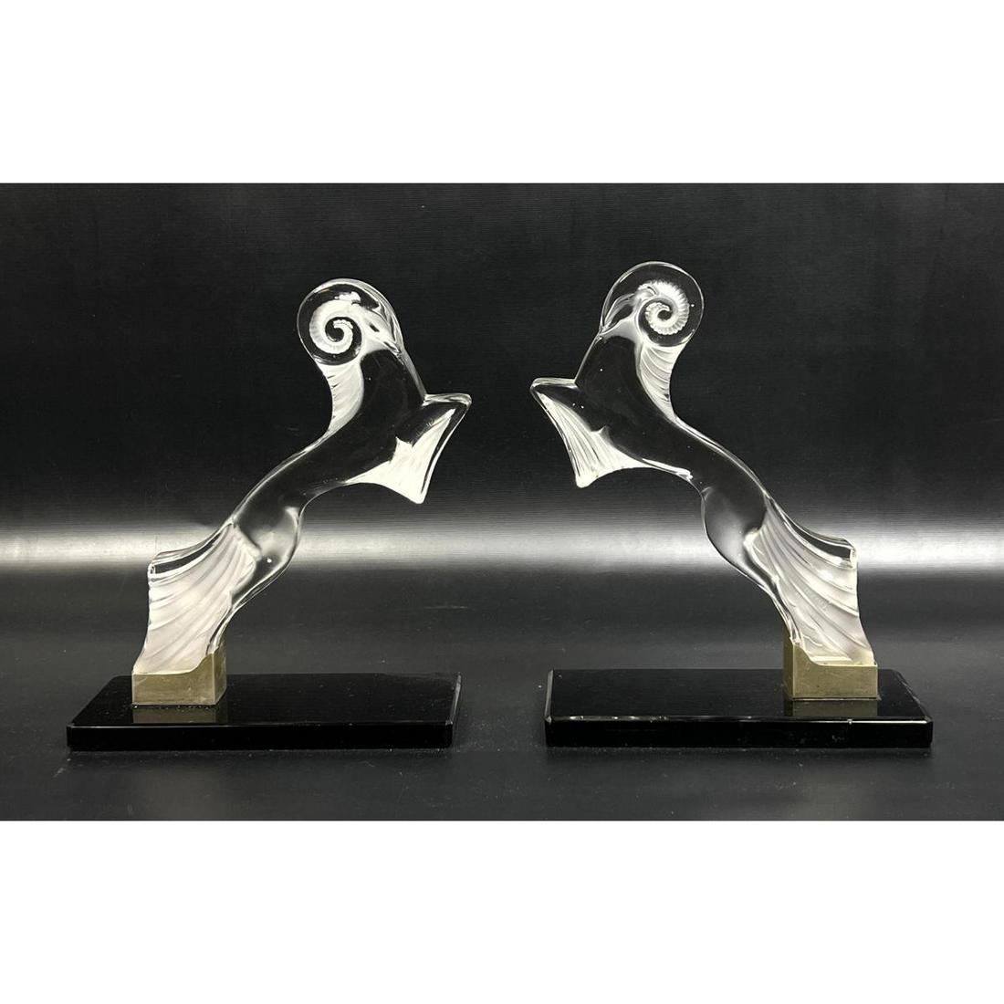Maurice Model France crystal Ram bookends - car mascots (1 of 9)