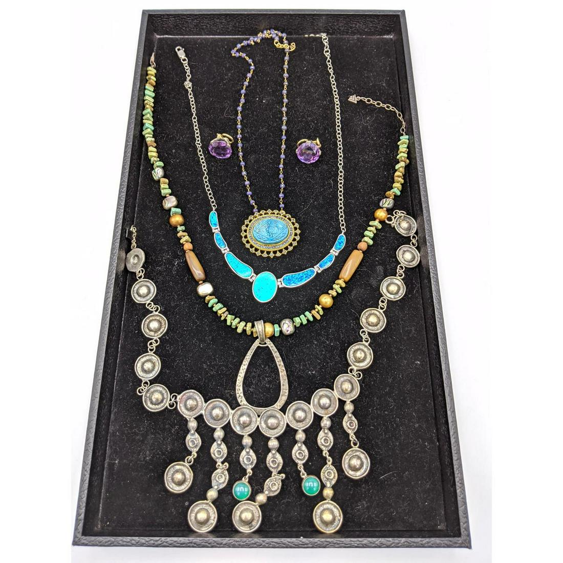 6pc Contemporary Sterling Silver Stone Jewelry Lot. Nec (1 of 6)