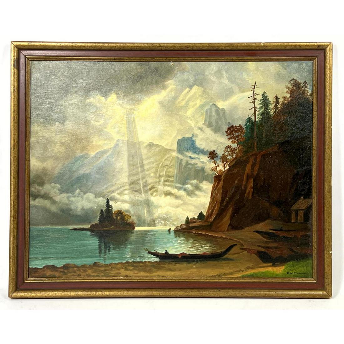 D W FRANKLIN Signed Coastal Scene Painting. Oil on Canv (1 of 10)