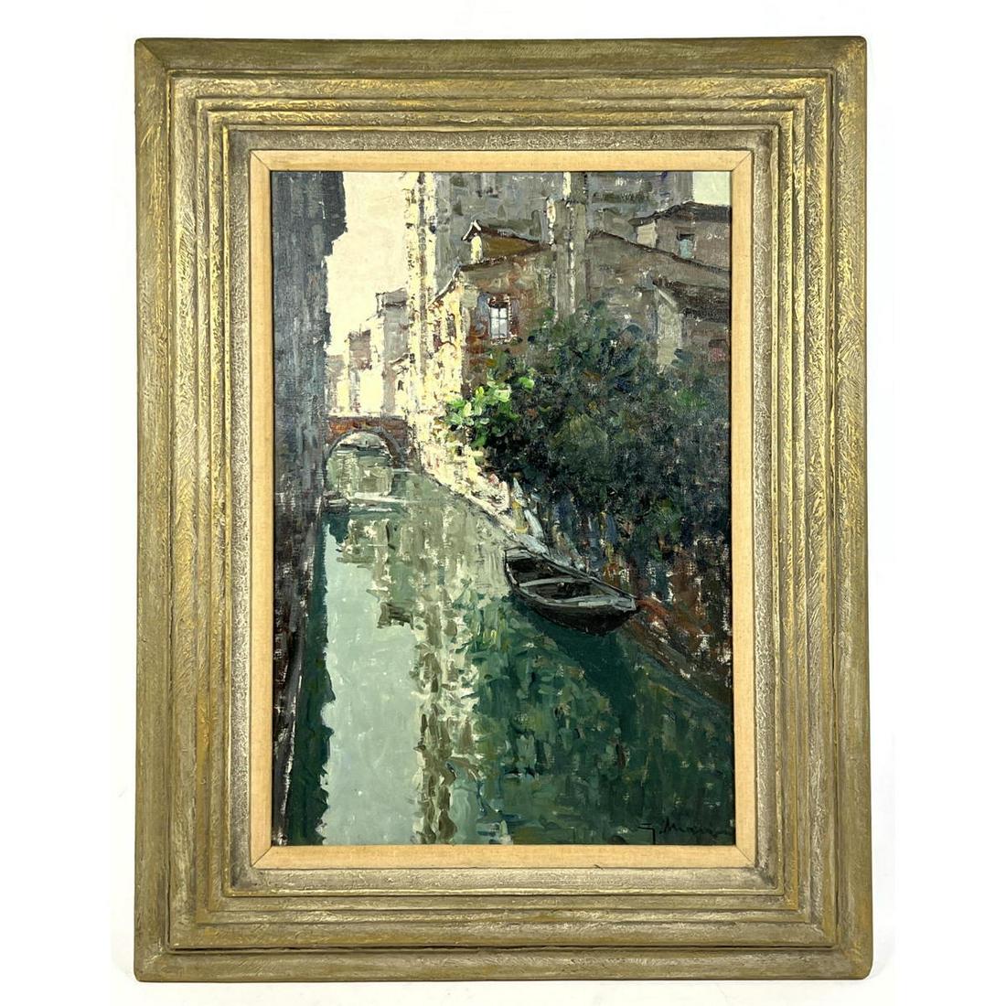 Vintage Signed Painting of Venice.  Venetian Canals. (1 of 8)