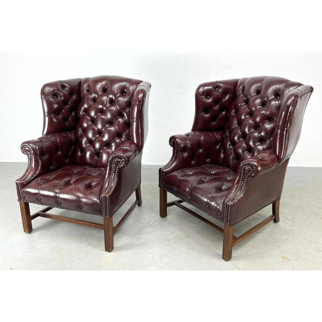 Pair Chesterfield Style Tufted Wing Chairs. (1 of 12)