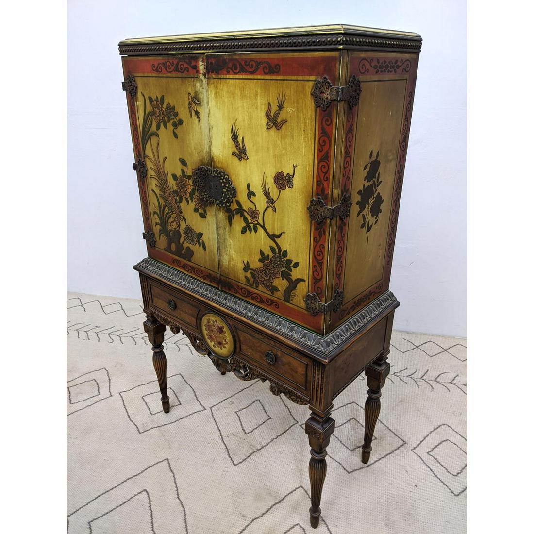 Asian Style Painted Closed Door China Storage Cabinet. (1 of 17)