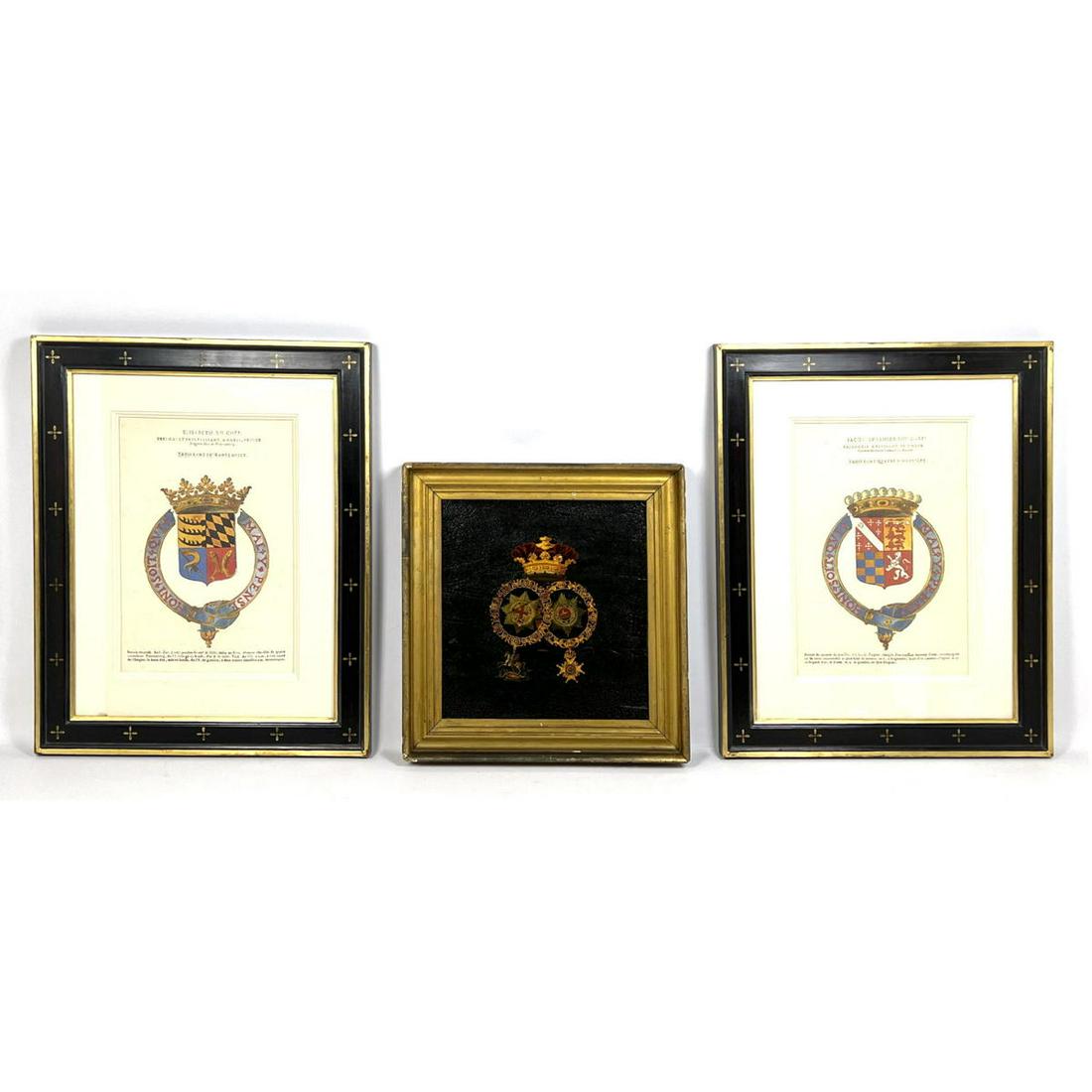 3pc Framed Art. Coat of Arms. Two with Trowbridge Frame (1 of 14)